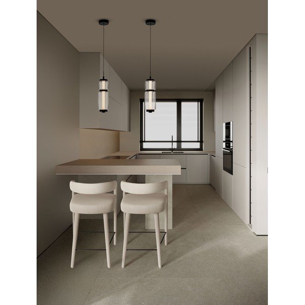 Mat črna steklena LED viseča svetilka ø 12 cm Liesa – Nova Luce-image-2