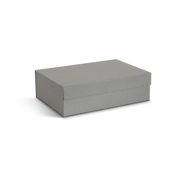 Sive kartonaste škatle za shranjevanje v kompletu 3 ks s pokrovom 42,5x29,5x13 cm Kian Paper Laminate – Bigso-image-3