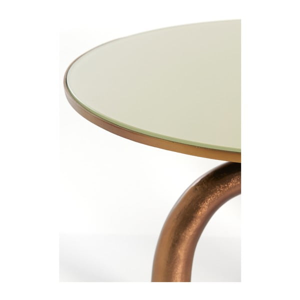 Steklena okrogla mizica v bronasti in bež barvi ø 76 cm Mello – Light & Living-image-2