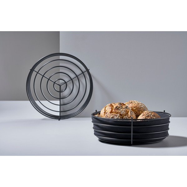 Črna kuhinjska košara za kruh in sadje Zone Singles-image-2