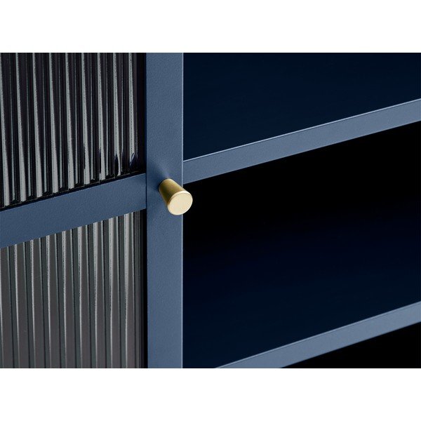 Modra kovinska vitrina Unique Furniture Bronco, višina 140 cm-image-1