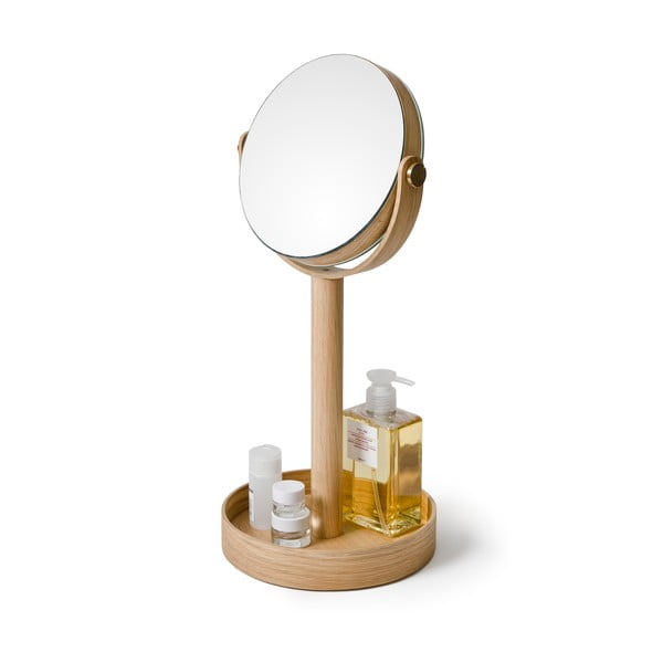 Kozmetično povečevalno ogledalo z lesenim okvirjem (5x) ø 19,5 cm Magnify – Wireworks-image-2