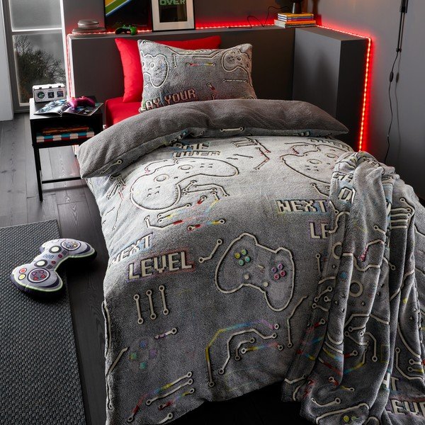 Otroški vzglavnik s svetlečim učinkom iz mikropliša Game Over – Catherine Lansfield-image-3