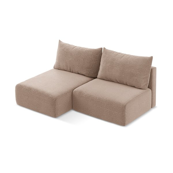Svetlo rjava raztegljiva/s prostorom za shranjevanje kotna sedežna garnitura (levi kot) Kalena – Makamii-image-3