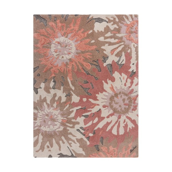 Rjavo-roza preproga Flair Rugs Soft Floral, 160 x 230 cm