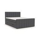 Siva boxspring postelja s prostorom za shranjevanje 180x200 cm Ruby – Maison de Rêve