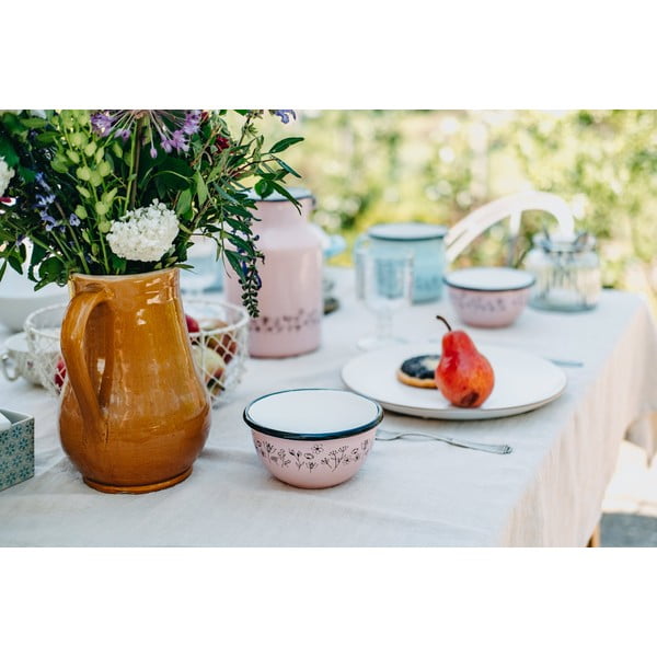 Roza emajlirana skleda Orion Meadow, ø 12 cm-image-1