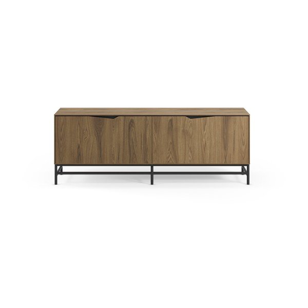 Črna/v naravni barvi TV omarica v hrastovem dekorju 150x61x35 cm Aiden – Marckeric