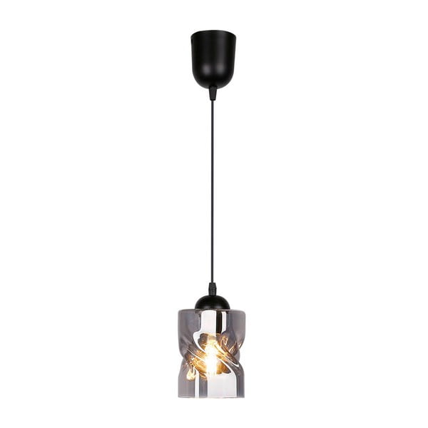 Črna viseča svetilka s steklenim senčnikom ø 10 cm Felis - Candellux Lighting-image-2