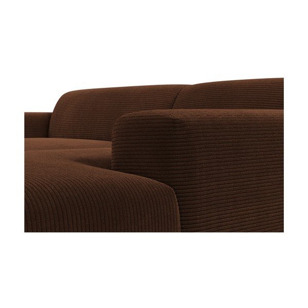 Rjava sedežna garnitura Marie Claire Home Karen, 250 cm, desni kot-image-1