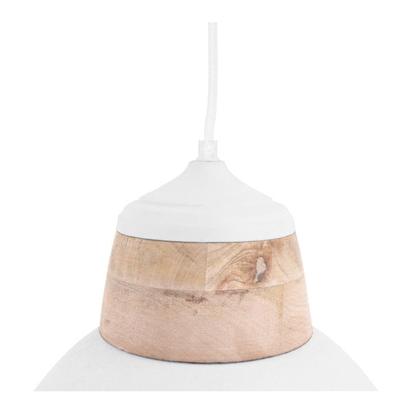 Bela viseča svetilka z lesenim detajlom Leitmotiv Farm, ⌀ 41 cm-image-2