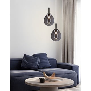 Siva LED viseča svetilka s steklenim senčilom Lukka – Candellux Lighting