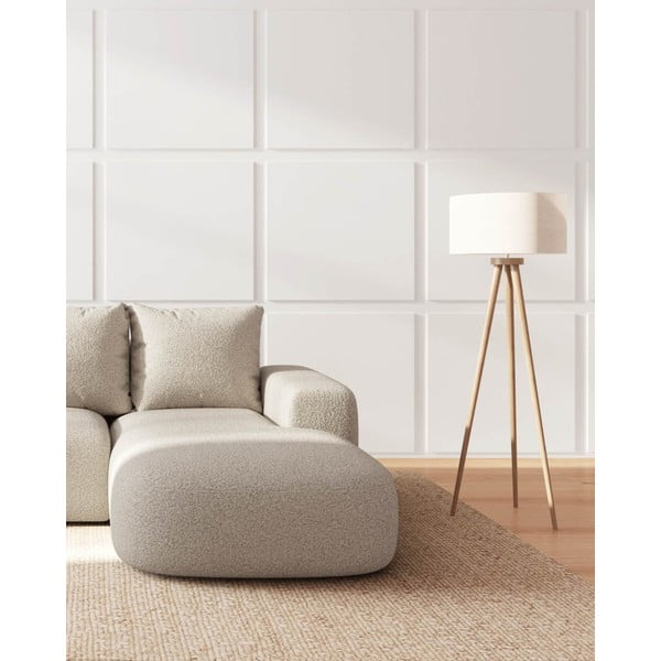 Kremno bela kotna sedežna garnitura iz tkanine bouclé (z desnim kotom) Feiro – MESONICA-image-3