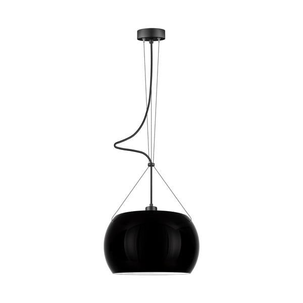 Črna viseča svetilka Sotto Luce Momo Elementary Glossy S, ⌀ 33 cm