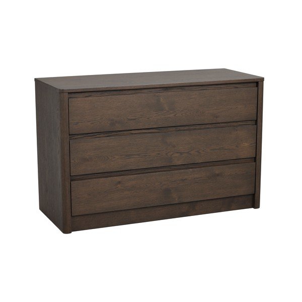 Komoda v hrastovem dekorju v temni naravni barvi 110x70x45 cm Melstone – Rowico