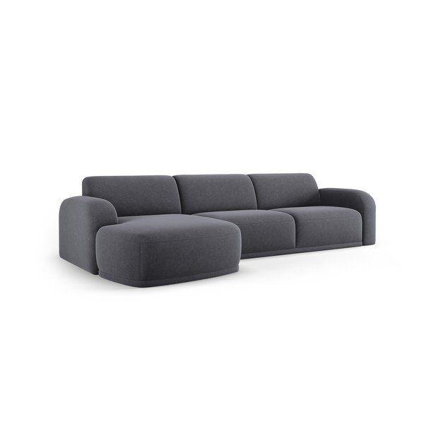 Siva žametna kotna sedežna garnitura Erin – Micadoni Home-image-3