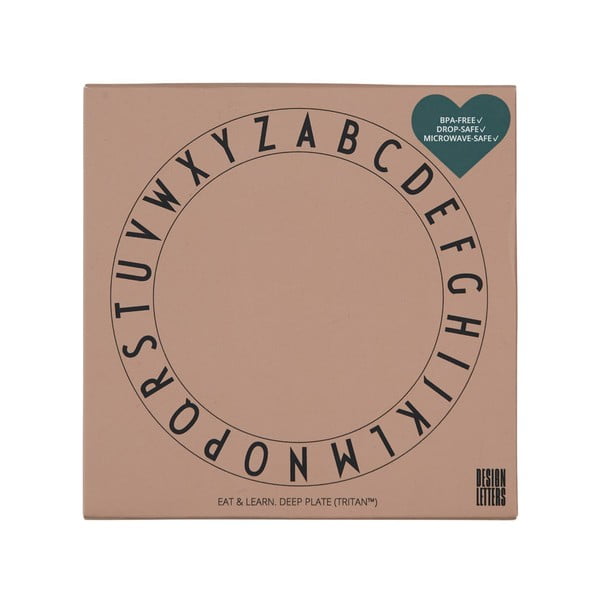 Bež globok krožnik Design Letters Eat & Learn, ø 15,5 cm-image-1