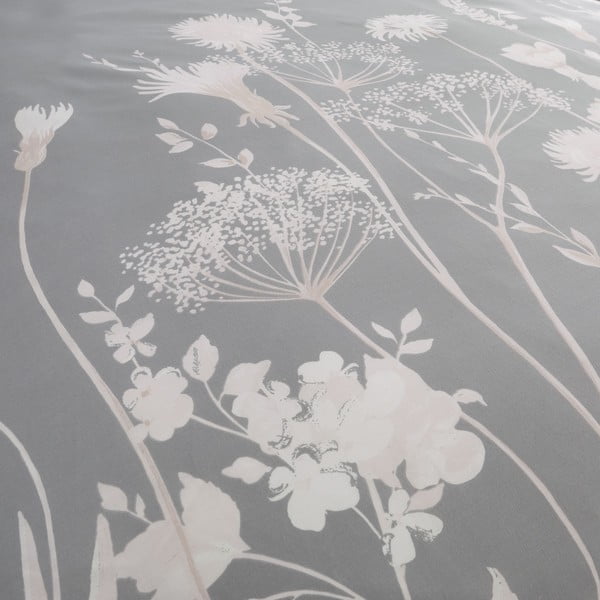 Siva posteljnina za zakonsko posteljo 200x200 cm Meadowsweet Floral – Catherine Lansfield-image-4
