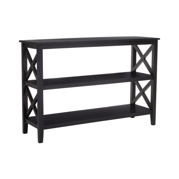Črn regal iz masivnega bora 120x81x40 cm Heritage – Premier Housewares