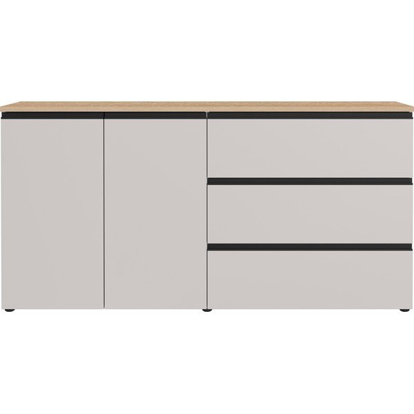 Sivo-bež/v svetli naravni barvi komoda 180x91x41 cm Cormano – Germania-image-4