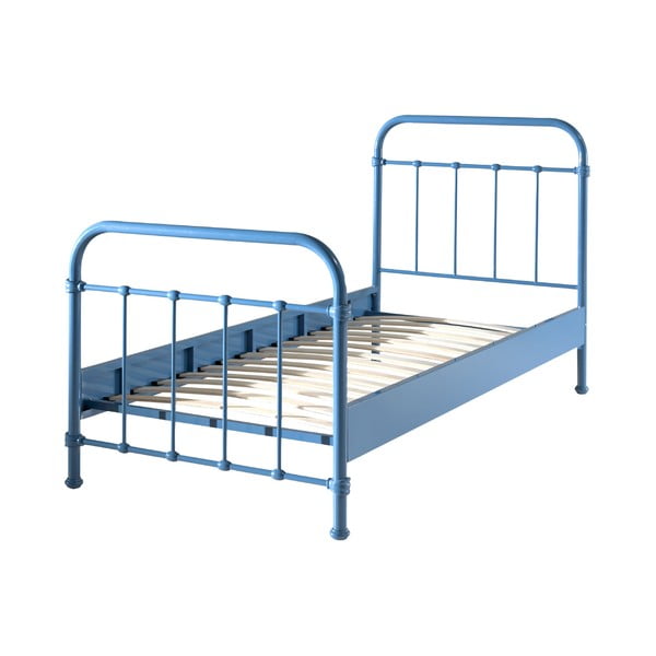 Modra kovinska otroška postelja Vipack New York, 90 x 200 cm-image-1