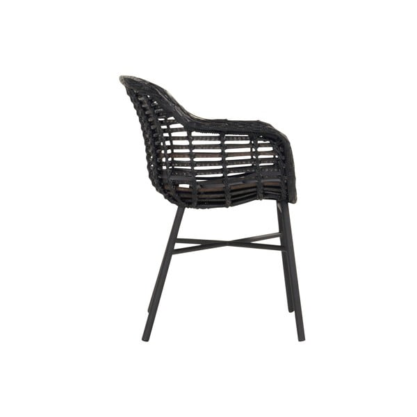 Črn plastičen vrtni stol Cecilia – Hartman-image-3