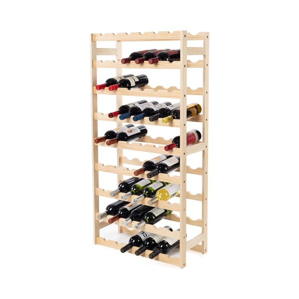 Držalo za vino iz masivnega bora v naravni barvi število steklenic 54 60x121x27 cm Luana – Compactor-image-2
