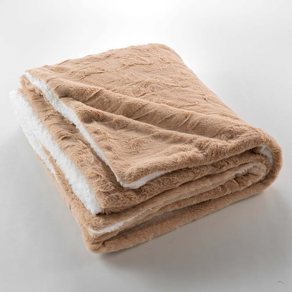 Svetlo rjava odeja iz mikropliša 180x220 cm Foxy – douceur d'intérieur