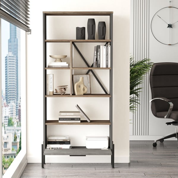 Siva knjižna polica 75,5x161 cm Magda - Kalune Design-image-3