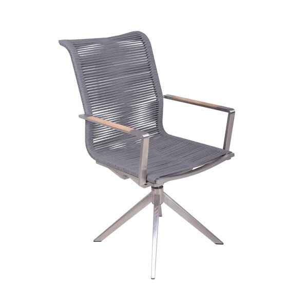 Siv kovinski vrtni stol Rubiera – Garden Pleasure