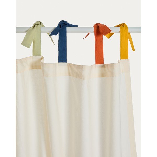 Kremno bela bombažna otroška zavesa 135x270 cm Zelda – Kave Home-image-4