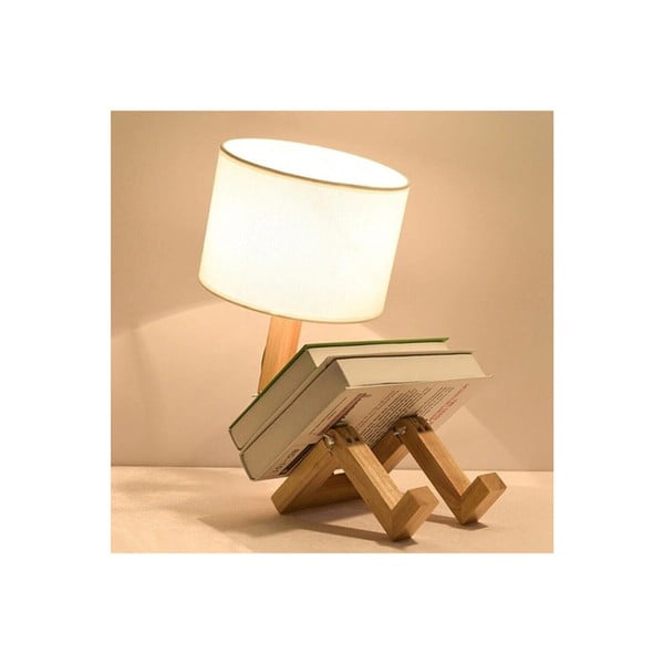 Kremno bela namizna svetilka iz masivnega lesa (višina 46 cm) WoodenMan - Squid Lighting