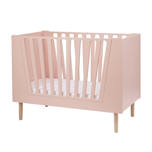 Bledo rožnata otroška posteljica Naredil Jelen, 120 x 60 cm