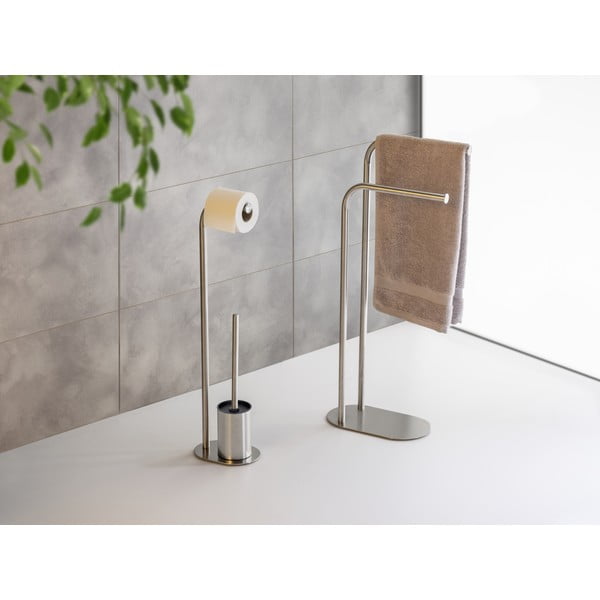 Stojalo za WC papir z WC ščetko iz nerjavečega jekla v mat srebrni barvi Levante – Wenko-image-3