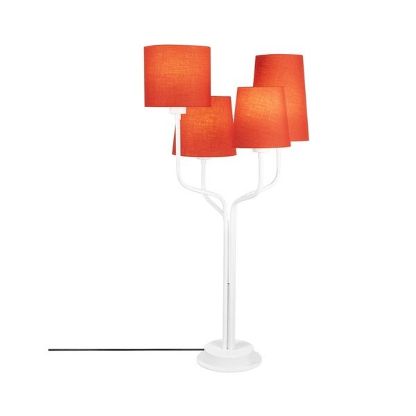 Bela kovinska namizna svetilka z rdečimi odtenki Opviq lights Aposto-image-4
