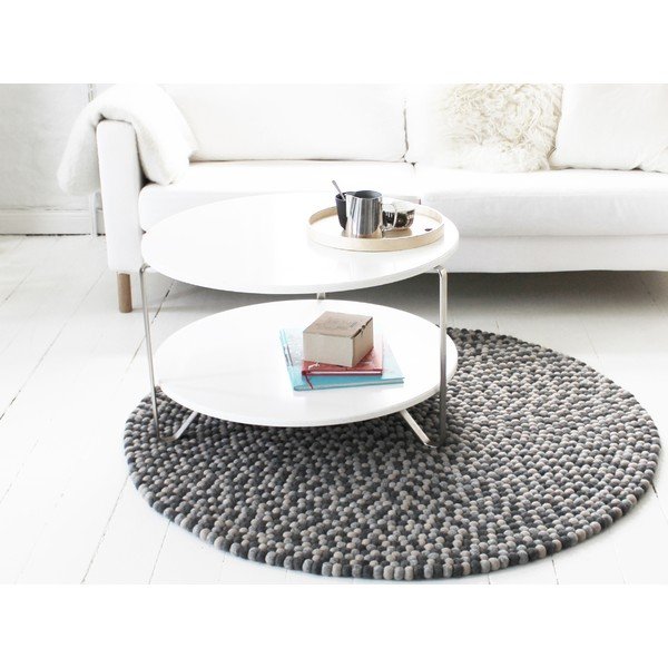 Temno siva volnena preproga Wooldot Ball Rugs, ⌀ 200 cm-image-2