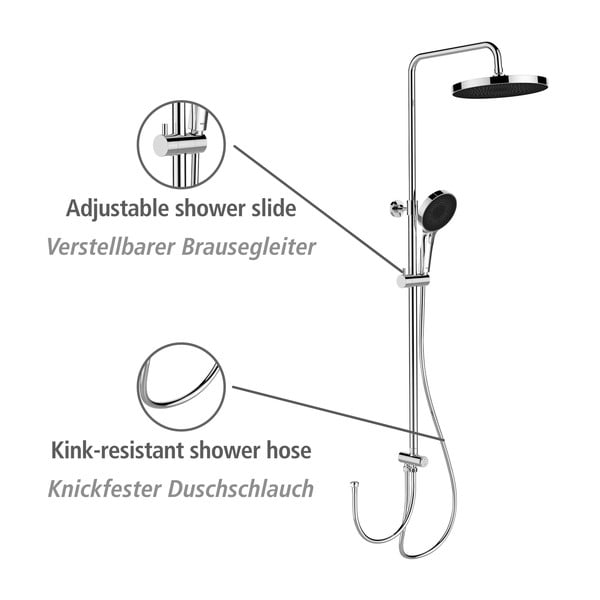 Tuš garnitura iz nerjavečega jekla v sijajno srebrni barvi 120 cm Soft Water – Wenko-image-2