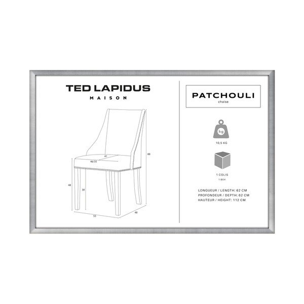 Sivo-rjav stol z nogami iz črnega bukovega lesa Ted Lapidus Maison Patchouli-image-3