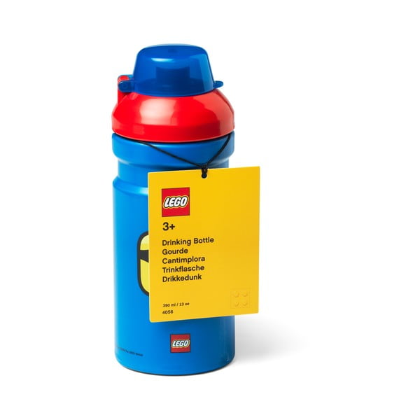 Modra steklenička za vodo z rdečim pokrovom LEGO® Iconic, 390 ml-image-1