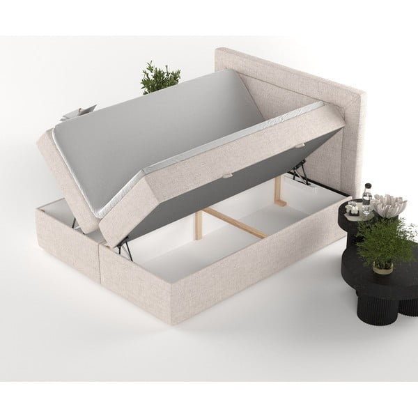 Bež boxspring postelja s prostorom za shranjevanje 180x200 cm Imagine – Maison de Rêve-image-3