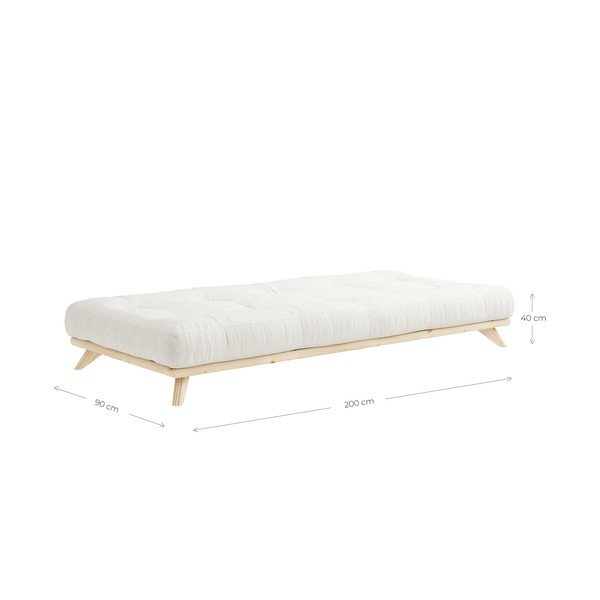 Črna postelja iz masivnega bora z ležiščem Karup Design Comfort, 90 x 200 cm-image-4