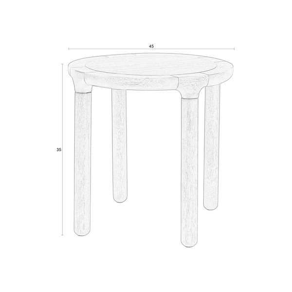 Okrogla stranska mizica v jesenovem dekorju ø 45 cm Storm – Zuiver-image-4
