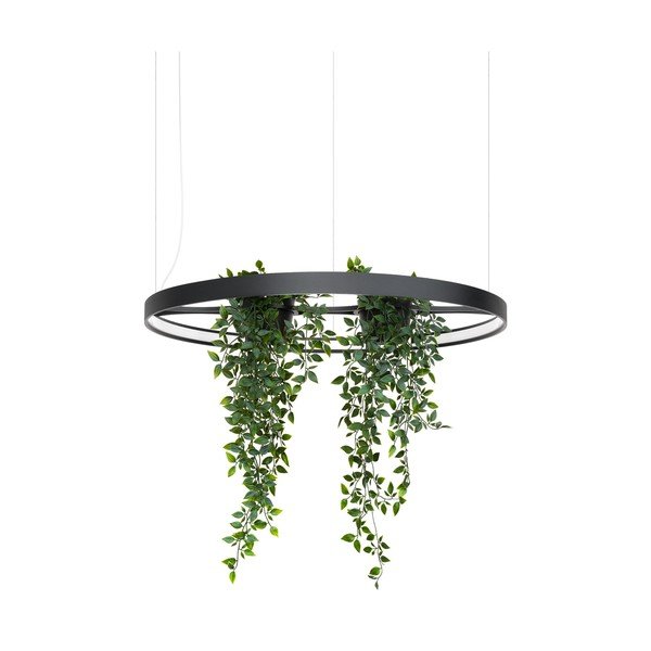 Črna aluminijasta LED viseča svetilka ø 78 cm RIO – Thoro