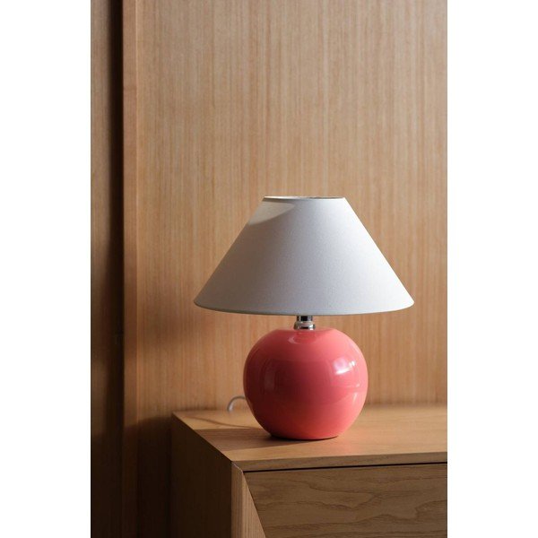 Rožnata/kremno bela keramična namizna svetilka (višina 29 cm) Karamell – Jotex-image-2