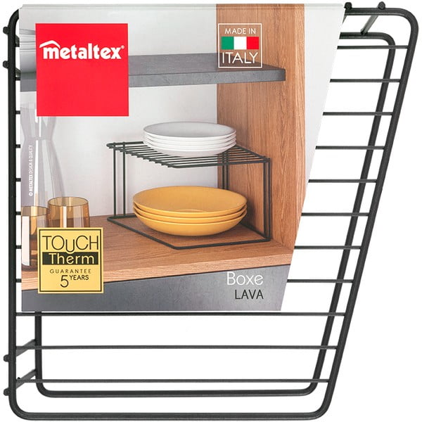 Črna dodatna polica za kuhinjsko omarico Metaltex Boxe Lava-image-3