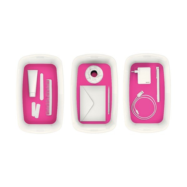 Belo-rožnata škatla za shranjevanje s pokrovom Leitz Office, prostornina 5 l-image-2