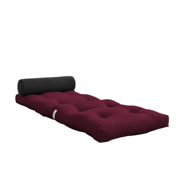Vinsko rdeča futonska vzmetnica 70x200 cm Wrap Bordeaux/Dark Grey – Karup Design