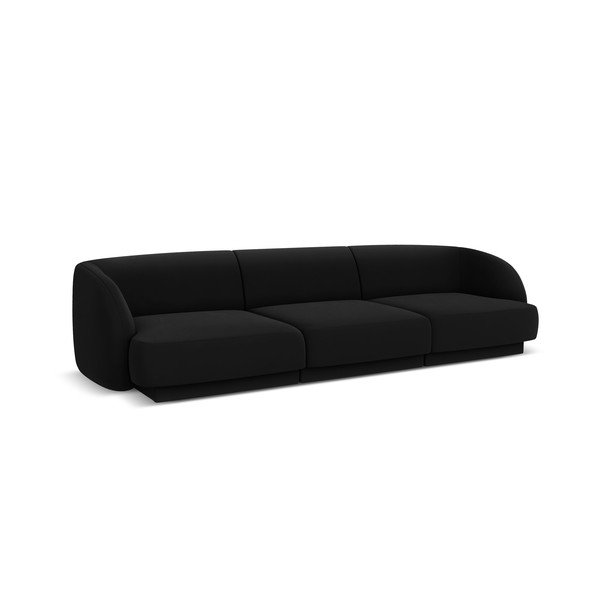 Črni žametni kavč 259 cm Miley - Micadoni Home-image-2