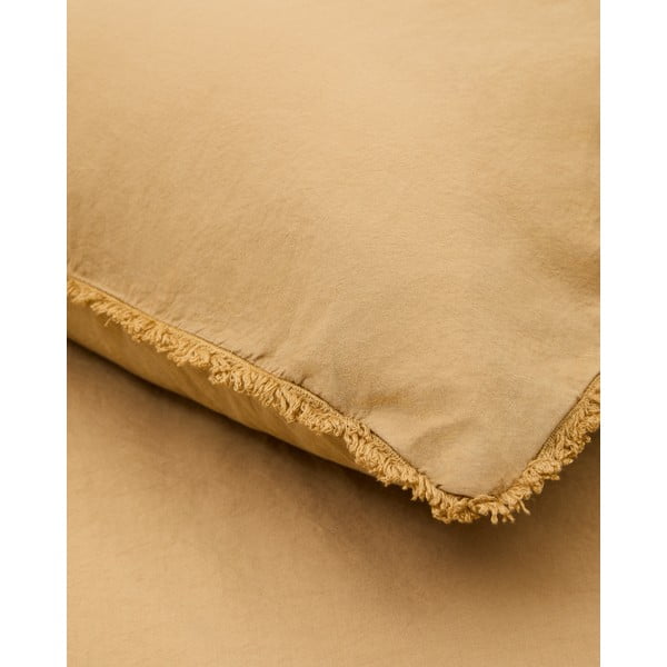 Gorčično rumena posteljnina za zakonsko posteljo/podaljšana iz bombažnega perkala 260x240 cm Sifinia – Kave Home-image-4