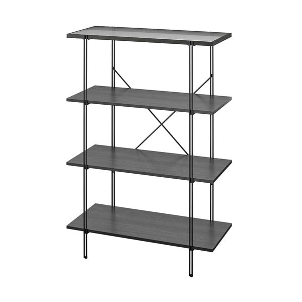 Črna knjižna omara iz hrastovega dekorja 79x117 cm Wainwright - Queer Eye-image-2
